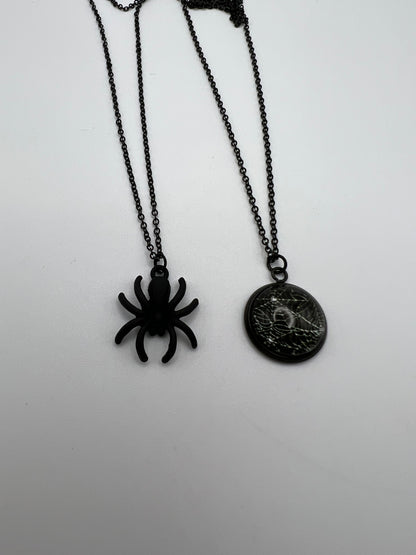 Spiderweb & Spider Layered Necklace