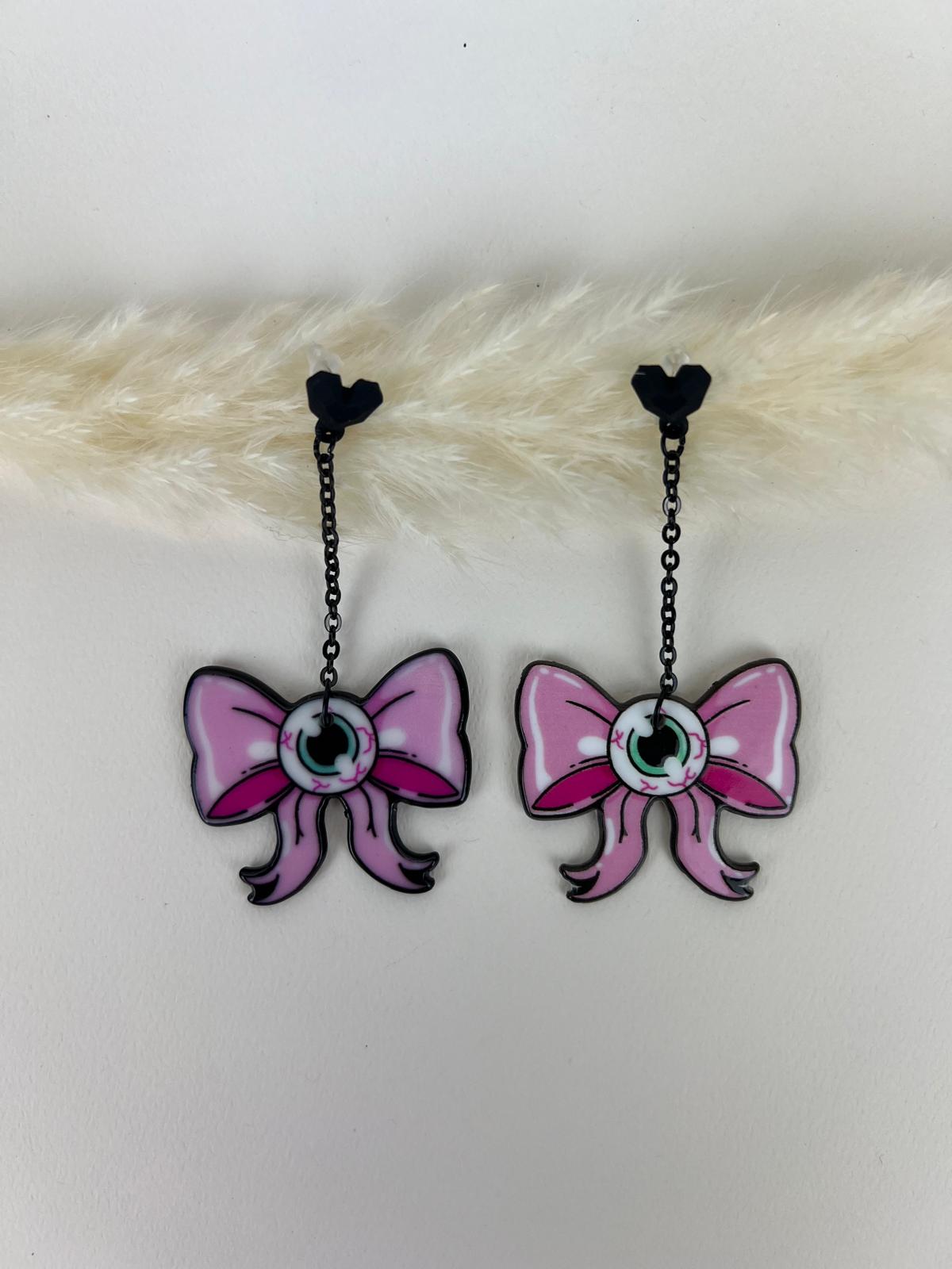 Spooky Bow Dangle Earrings