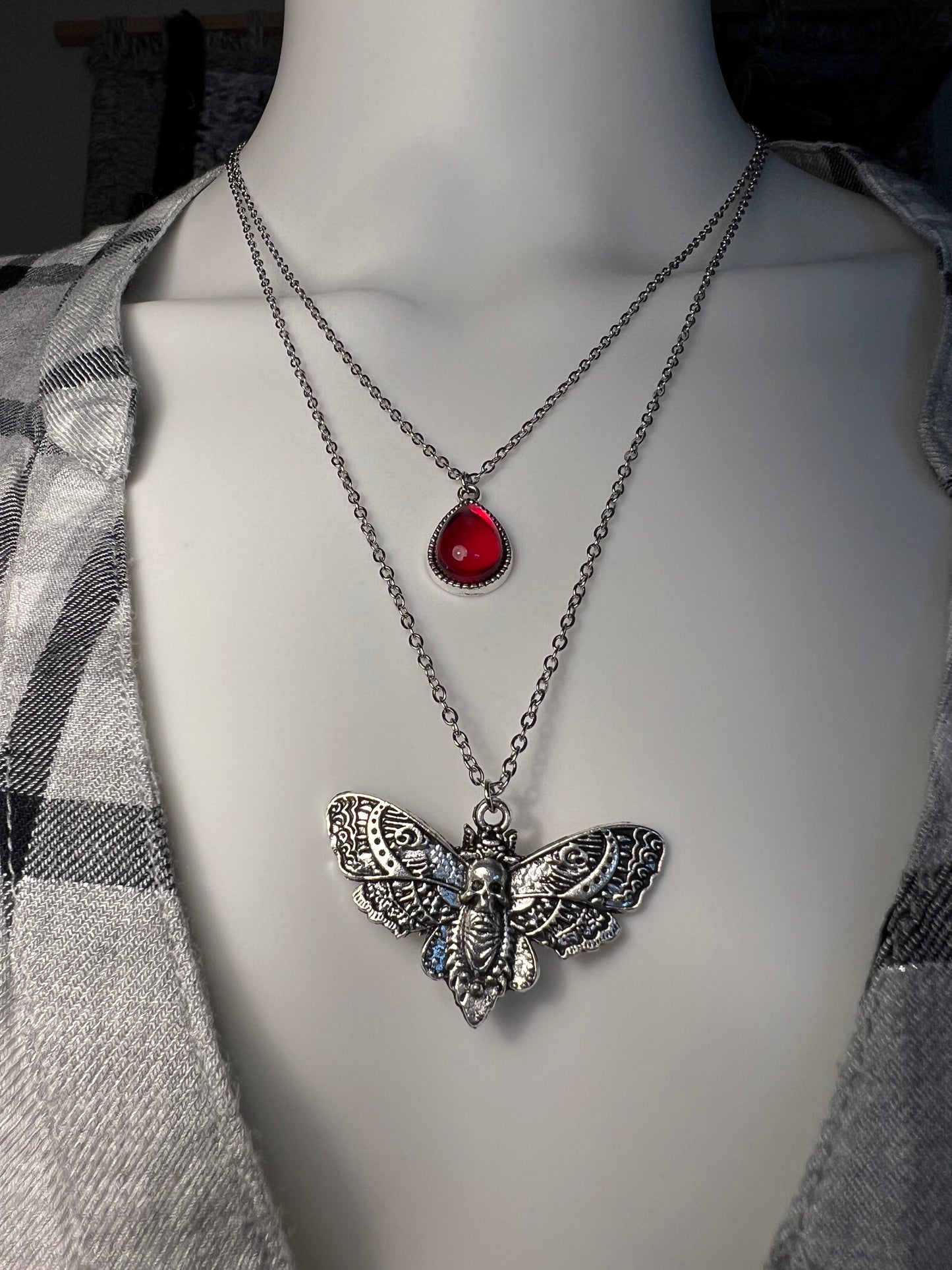 Silver Moth Edgy Layered Necklace