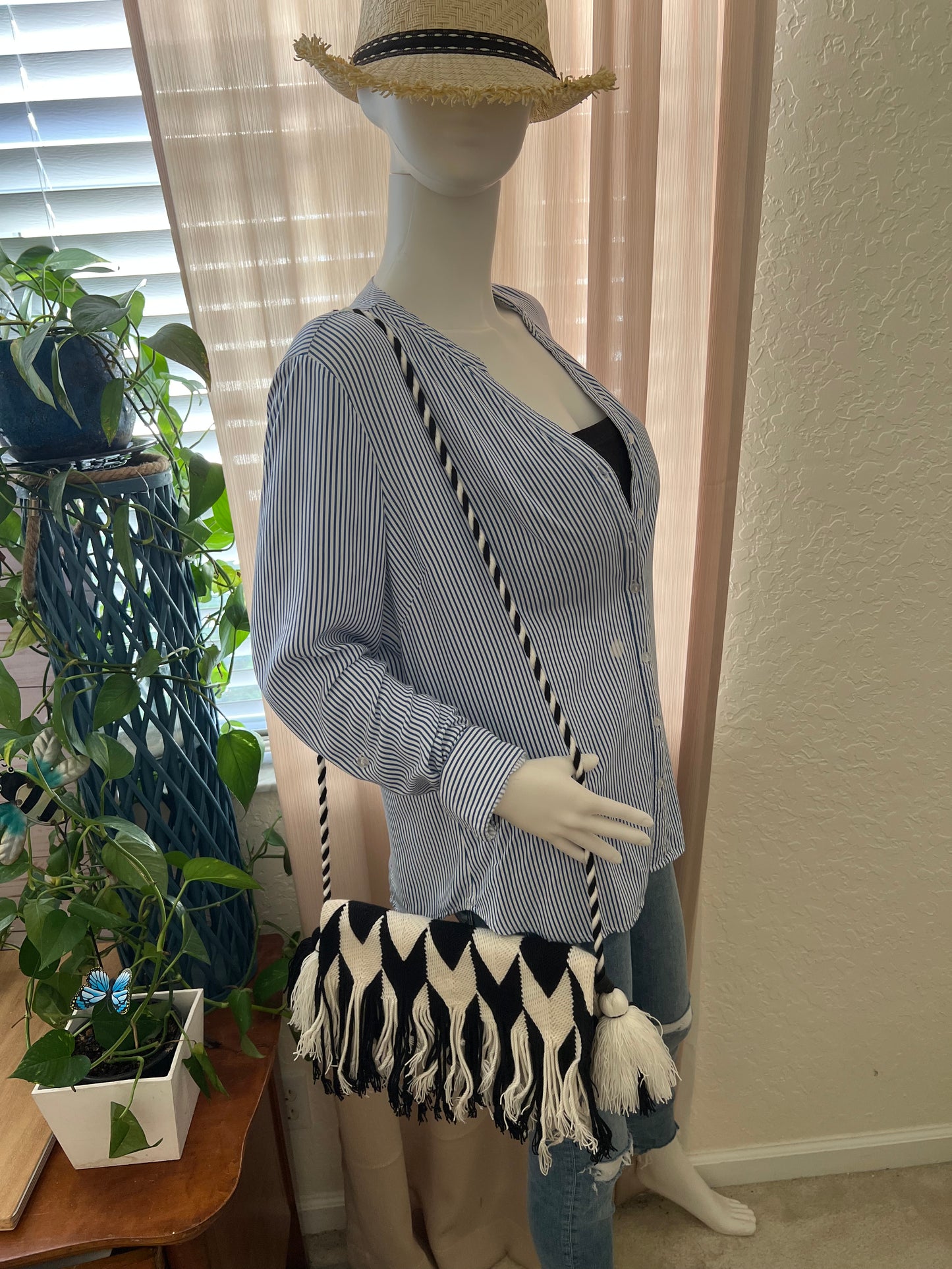 Black & White Classic Chevron Bag