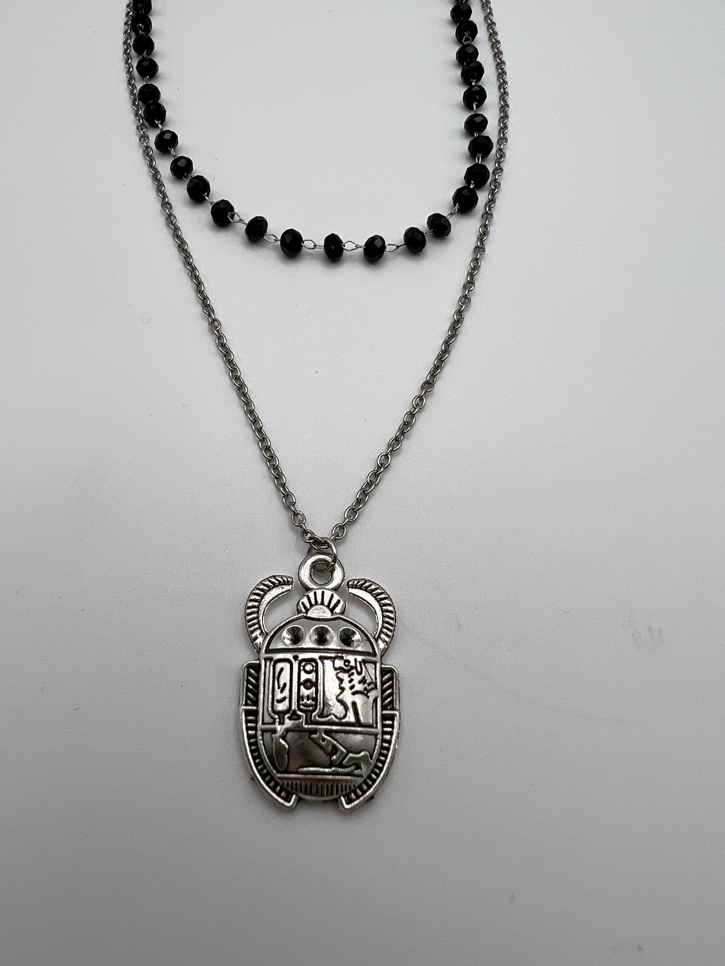 Egyptian Scarab Layered Necklace