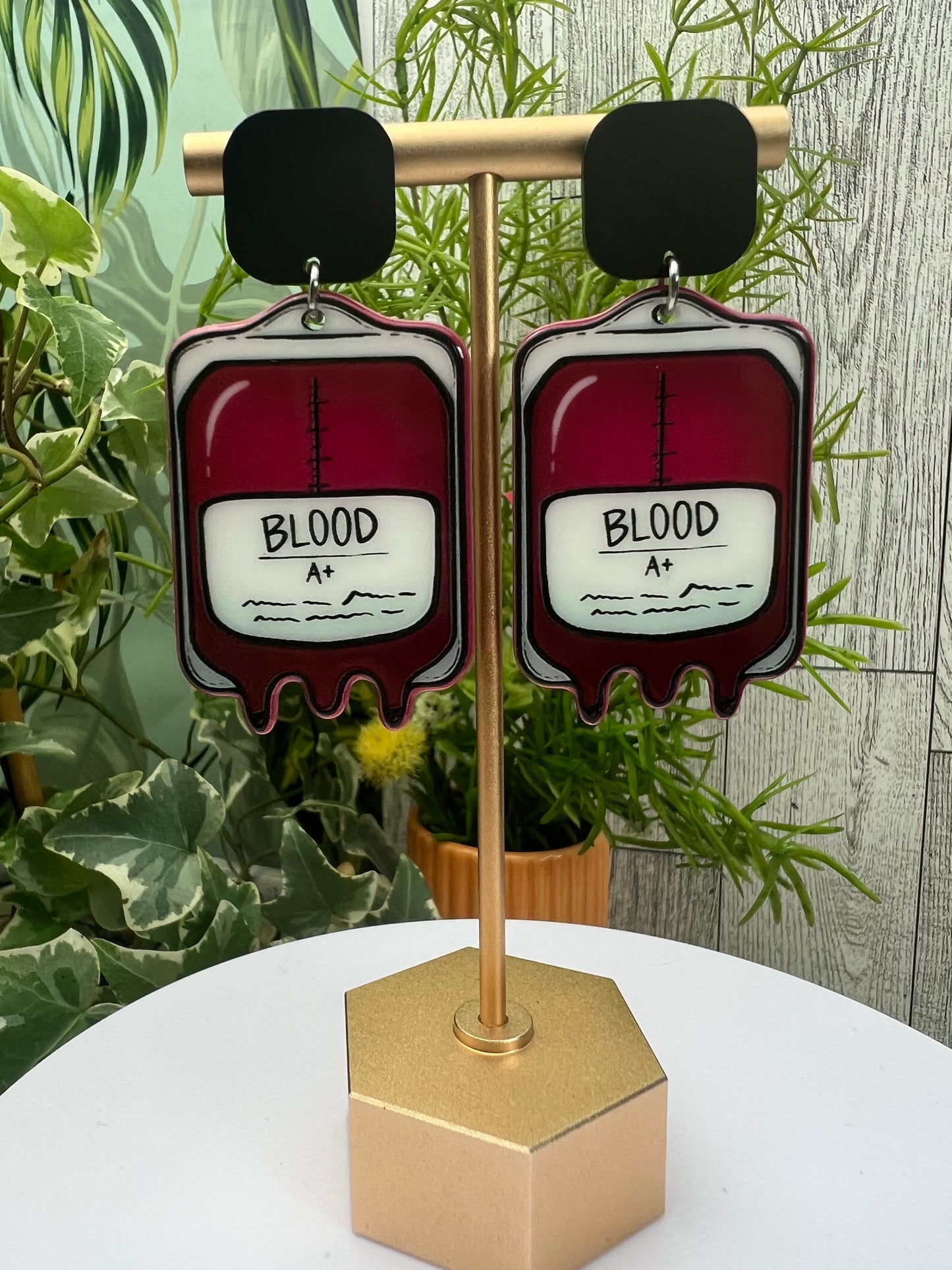 Whimsaigoth Blood Bag Earring