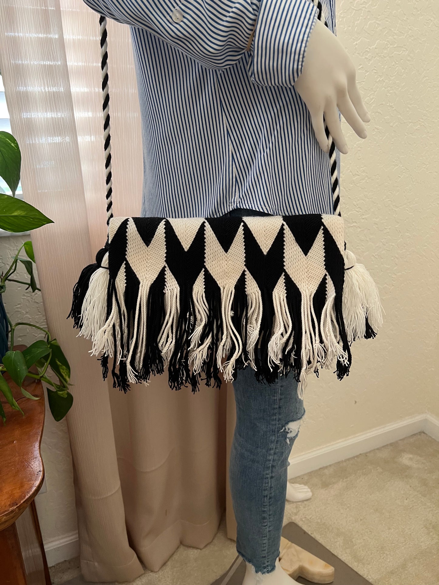 Black & White Classic Chevron Bag