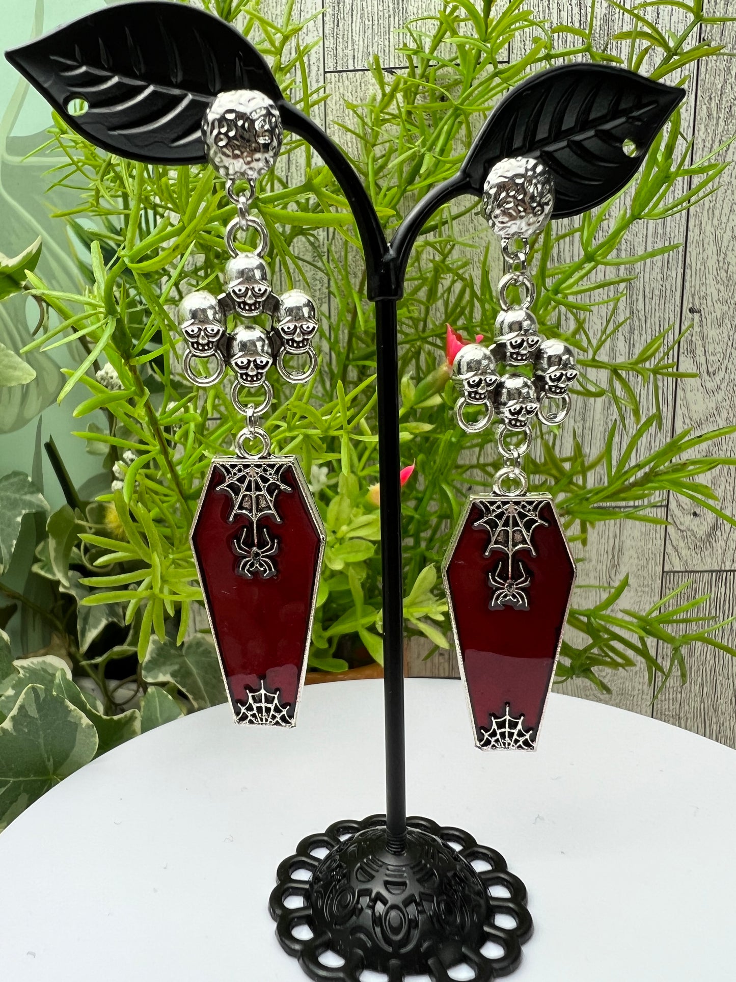 Vampire Coffin Statement Gothic Earrings