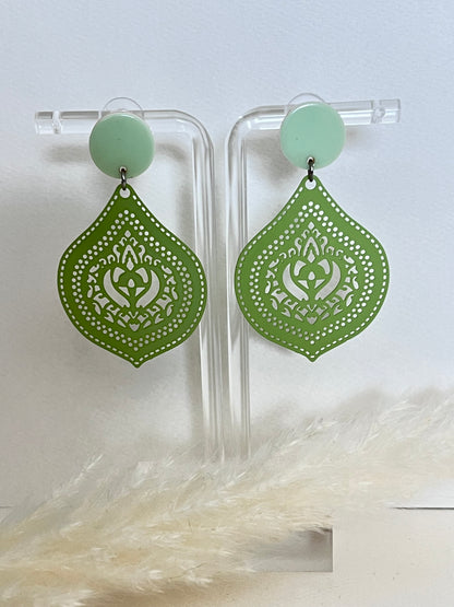 Ornate Pop-of-color Statement Earrings