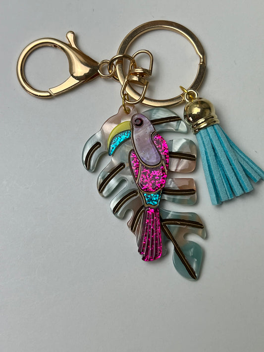 Boho Tropical Bird Keychain