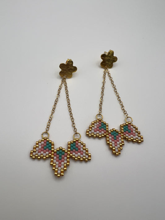 Delicate Flower Beaded Earrings