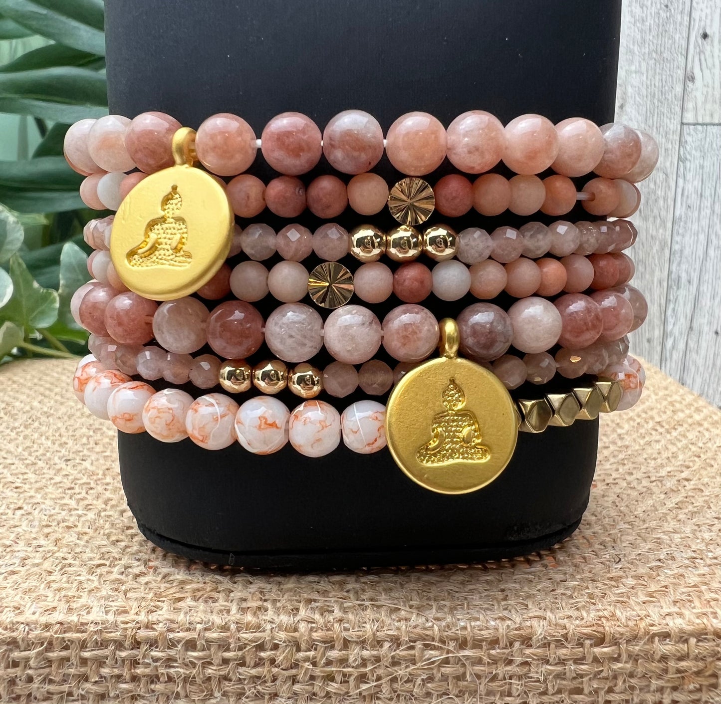 Buddha Stackable Bead Bracelet Set