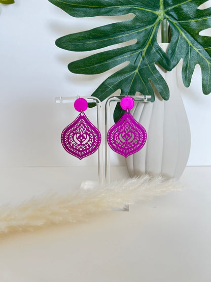 Ornate Pop-of-color Statement Earrings