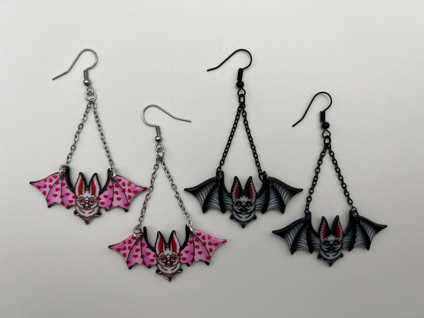 Pastel Goth Bat Earrings