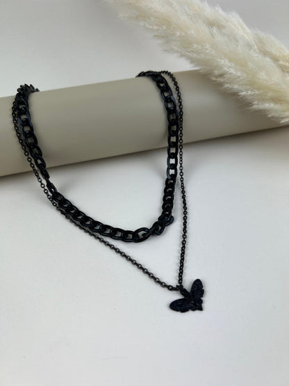 Classic Black Goth Statement Necklace