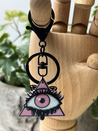 Pastel Goth Creepy Eye Keychain