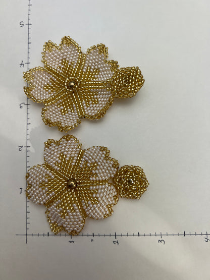 Beaded Flower Dangle Earrings