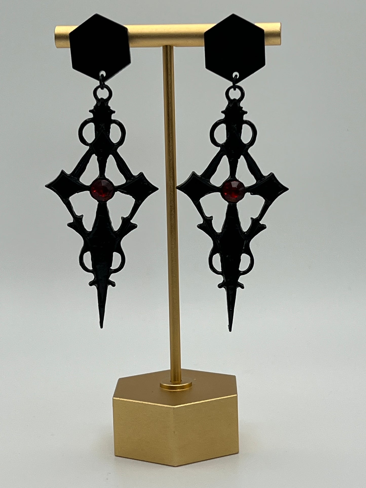 Black & Red Classic Gothic Earrings