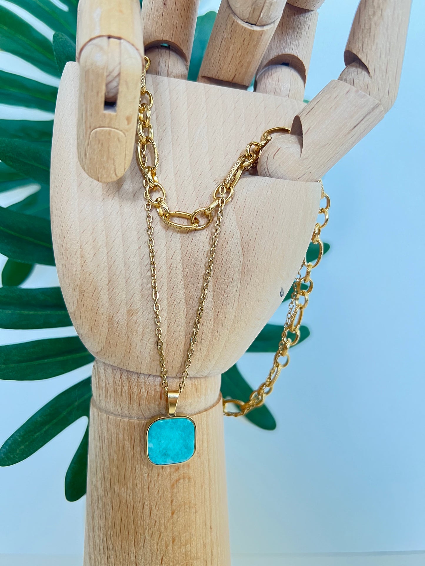 Blue Stone Layered Necklace