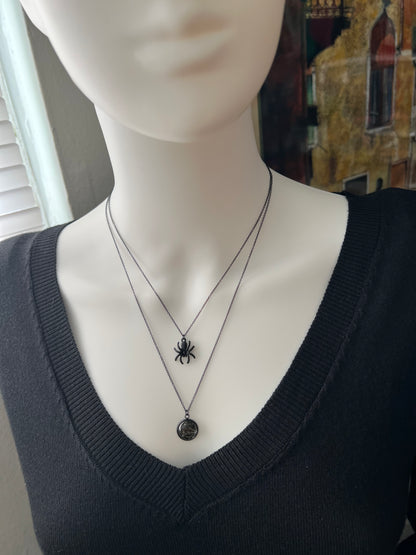 Spiderweb & Spider Layered Necklace