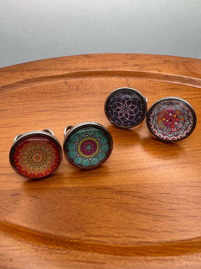 Large Mandala Statement Rings