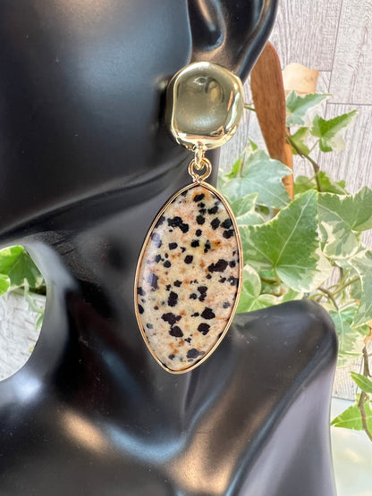 Statement Dalmation Stone Earrings