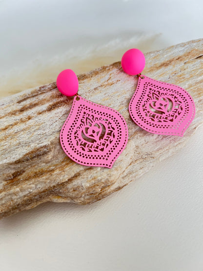 Ornate Pop-of-color Statement Earrings