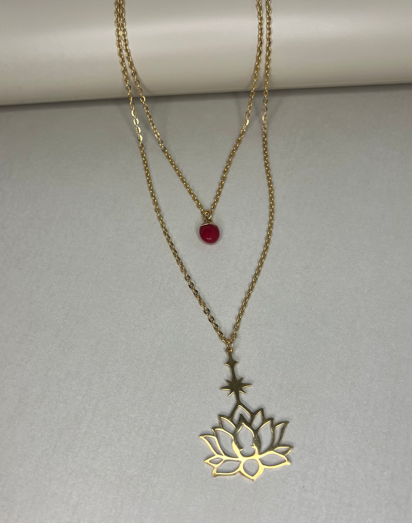 Lotus Flower Boho Chic Layered Necklace