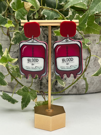 Whimsaigoth Blood Bag Earring