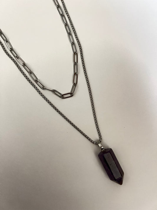 Purple Amethyst Multi-Strain Necklace