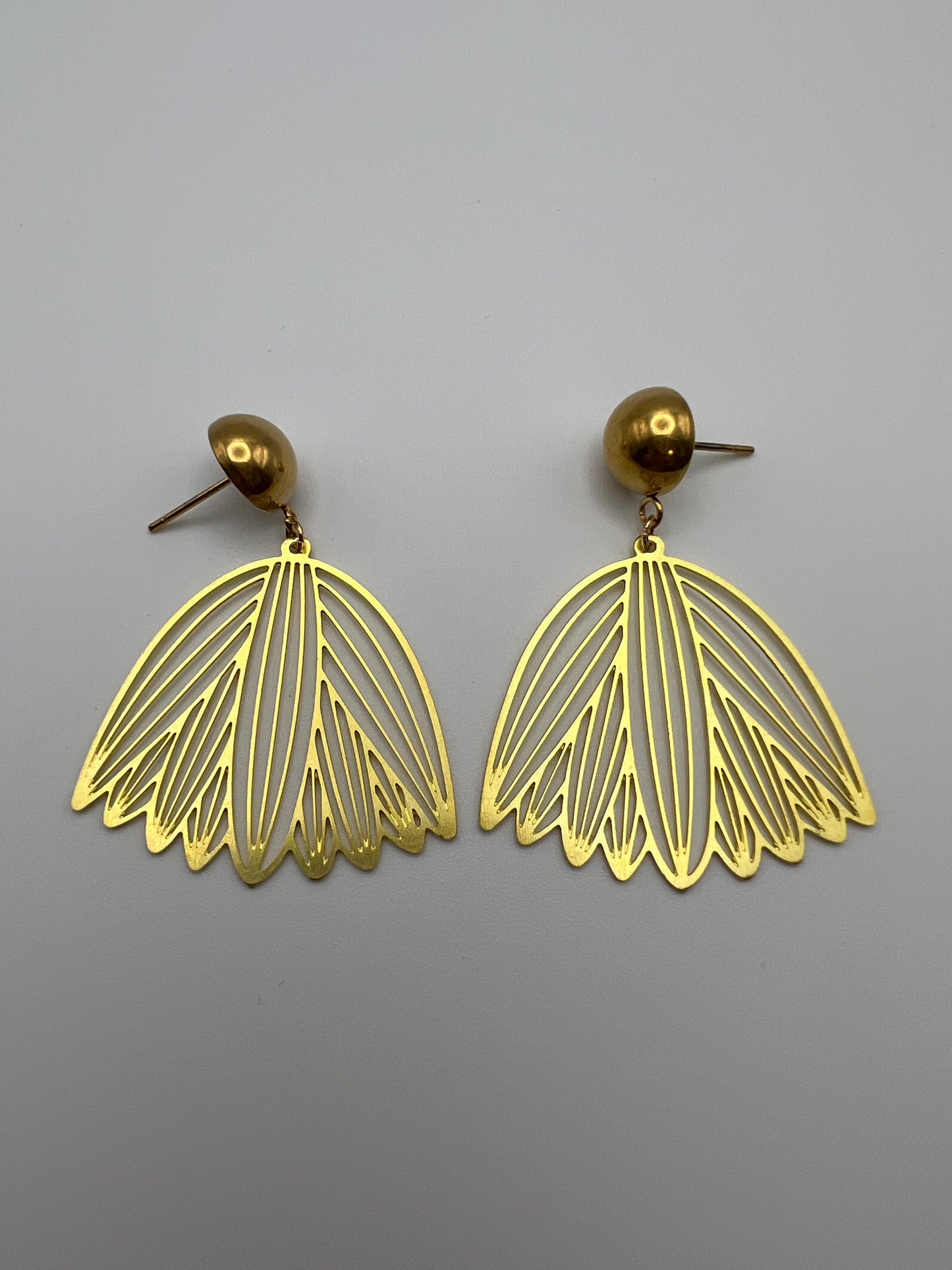 Flower Brass Earrings