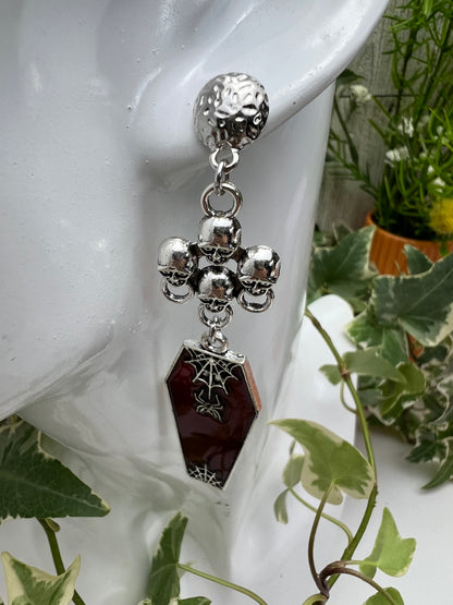 Vampire Coffin Statement Gothic Earrings