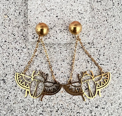 Egyptian Scarab Beetle Earrings