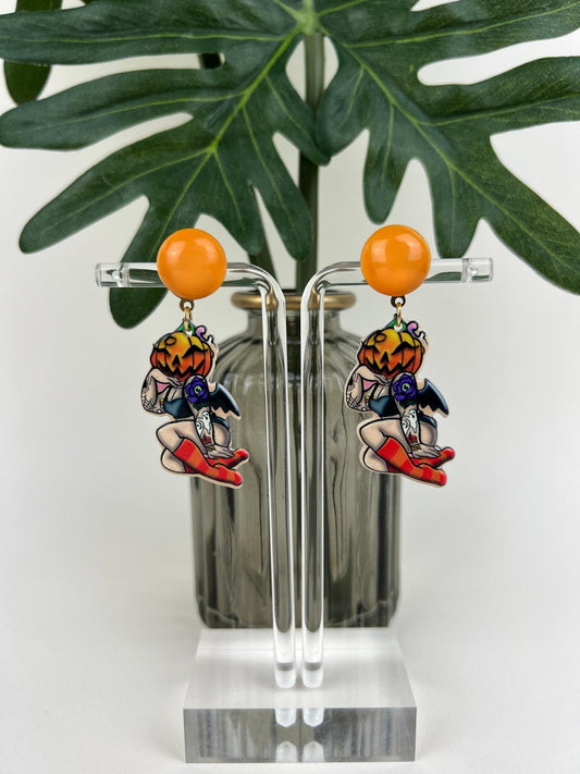 Sexy Pumpkin Lady Earrings