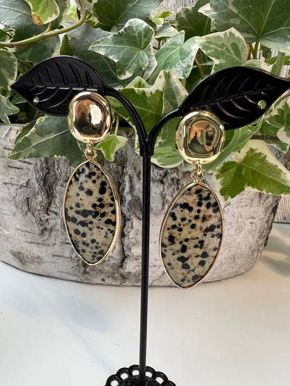 Statement Dalmation Stone Earrings