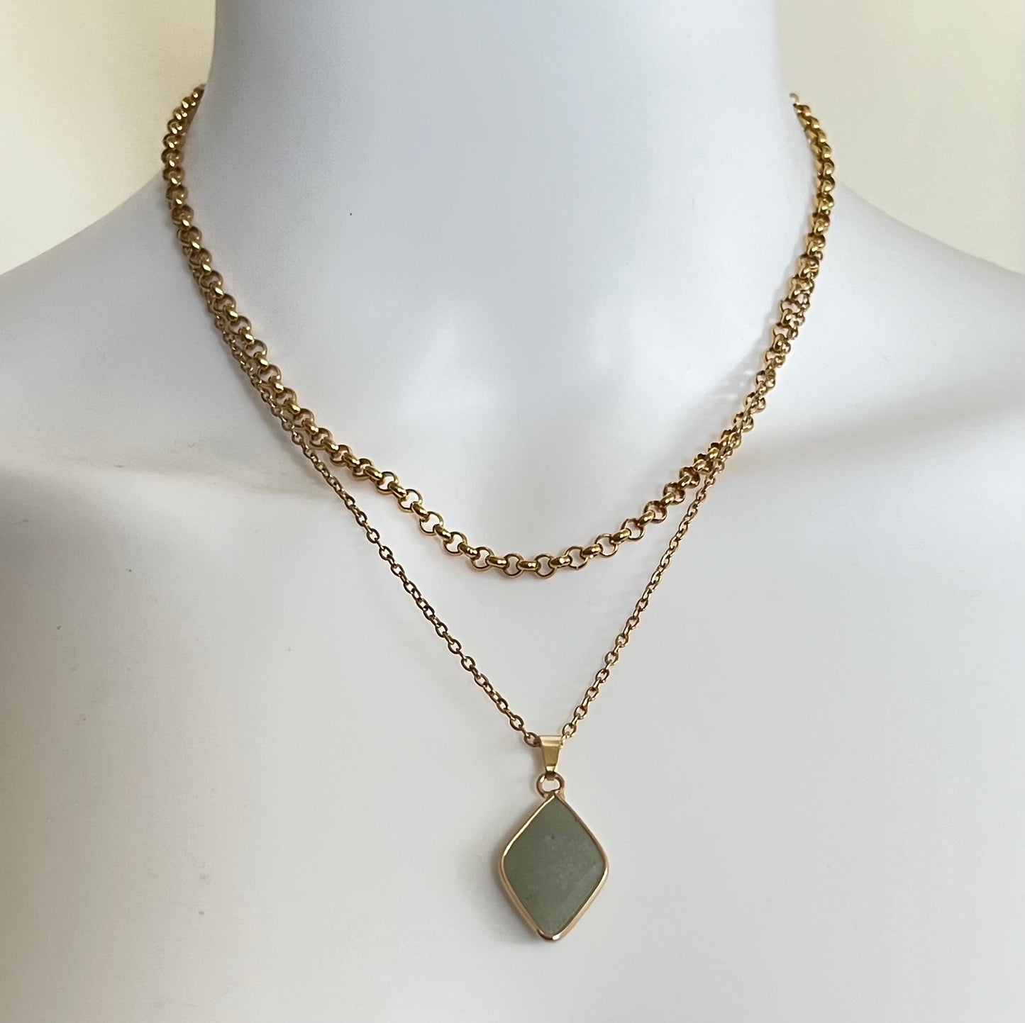 Elegant Green Aventurine Layered Necklace