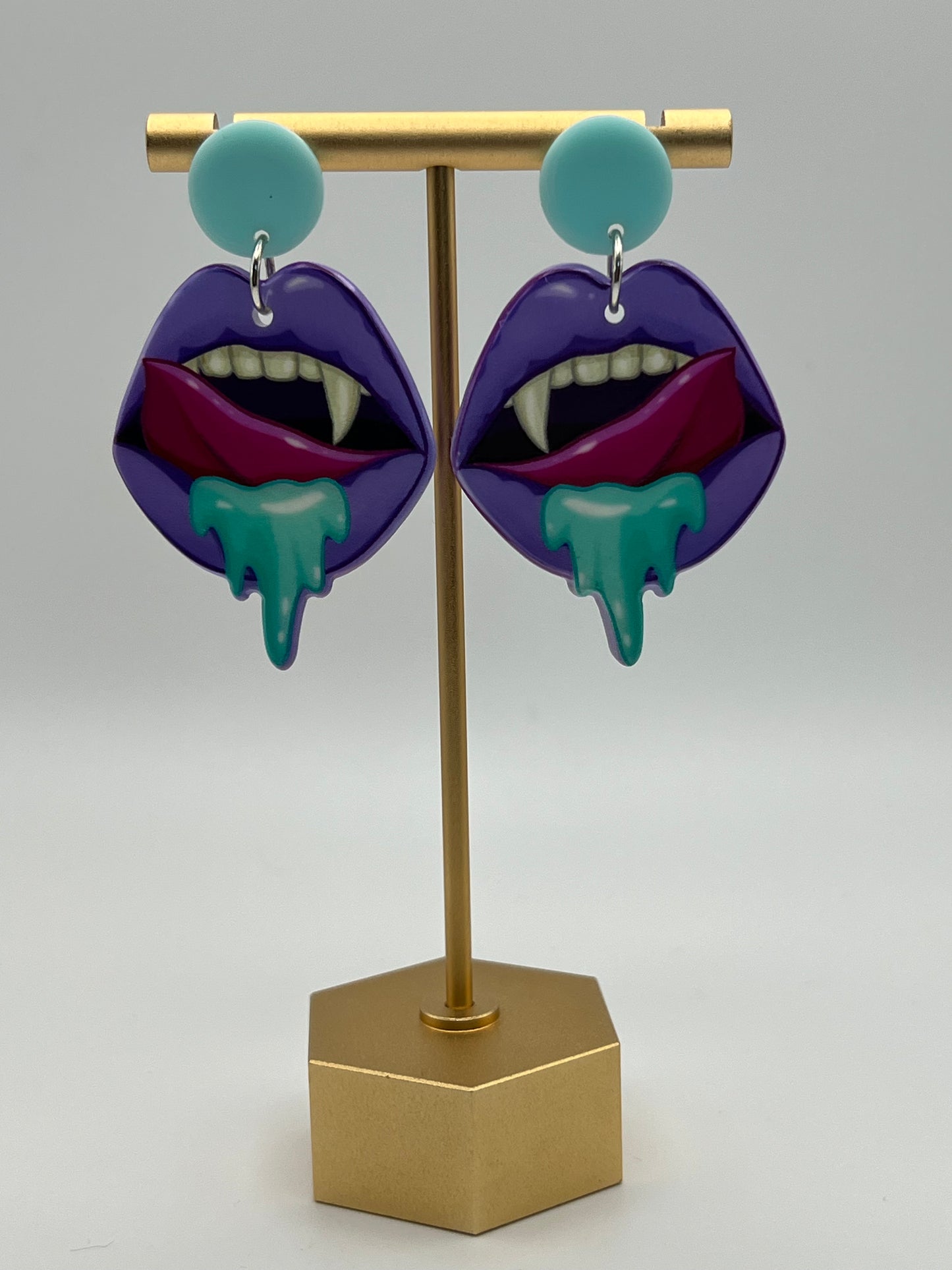 Pastel Goth Vampire Mouth Earrings