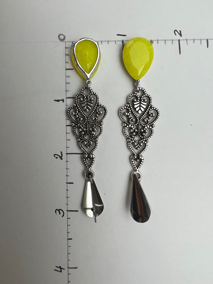 Ornate Art Nouveau Dangle Earrings