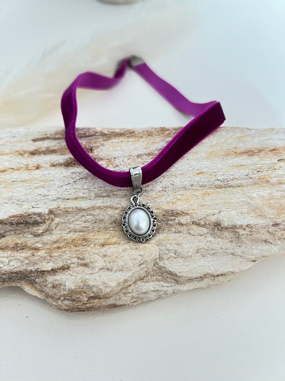 Trendy Velvet Choker with Pendant