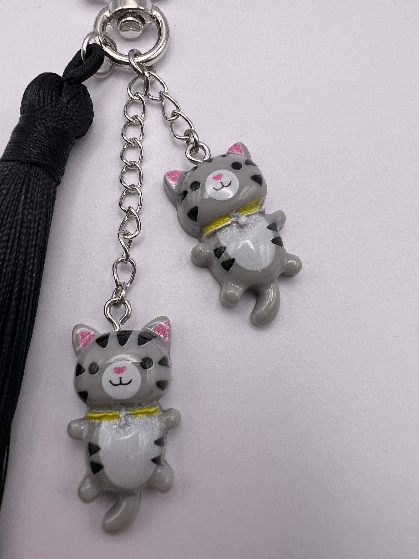 Cute Cats & Tassel Keychain