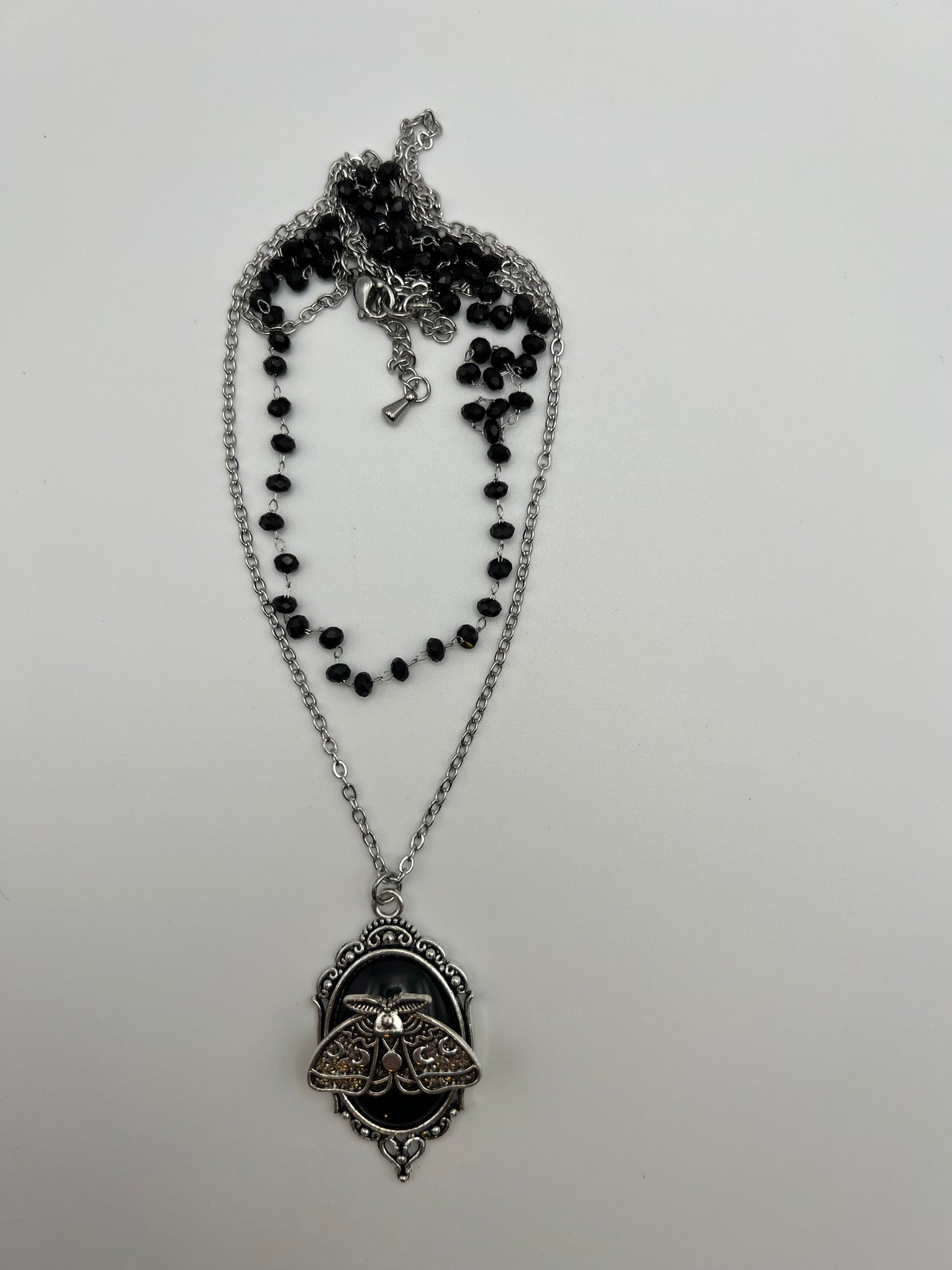 Gothic Chic Stylish Moth Layered Necklace