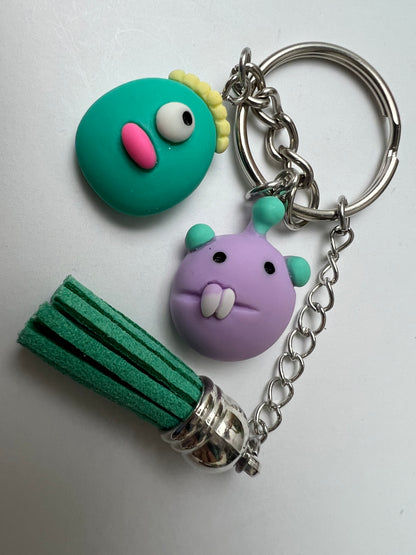 Cute Pastel Goth Monster Keychain