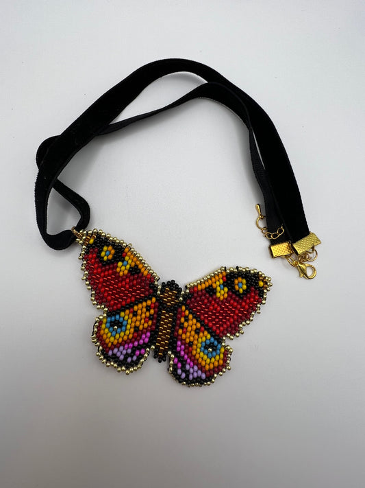 Elegant Beaded Butterfly Necklace