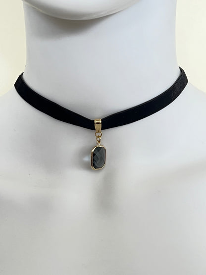 Velvet Choker with Stylish Pendant