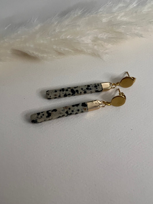 Dalmatian Jasper Stone Earrings