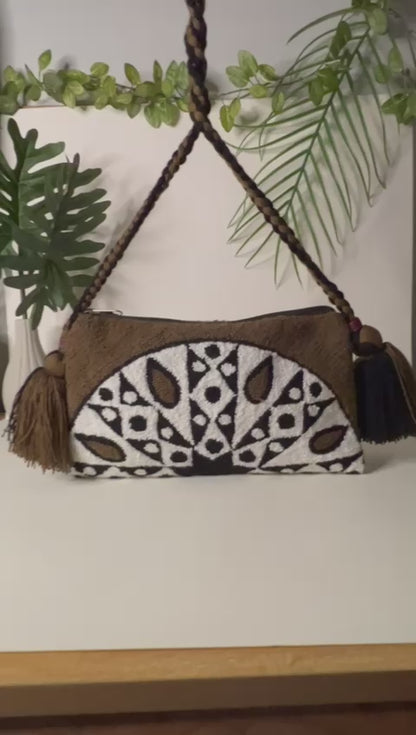 Unique Geometric Pattern Shoulder Bag