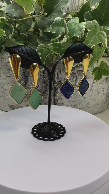 Lapis Lazuli & Aventurine Earrings