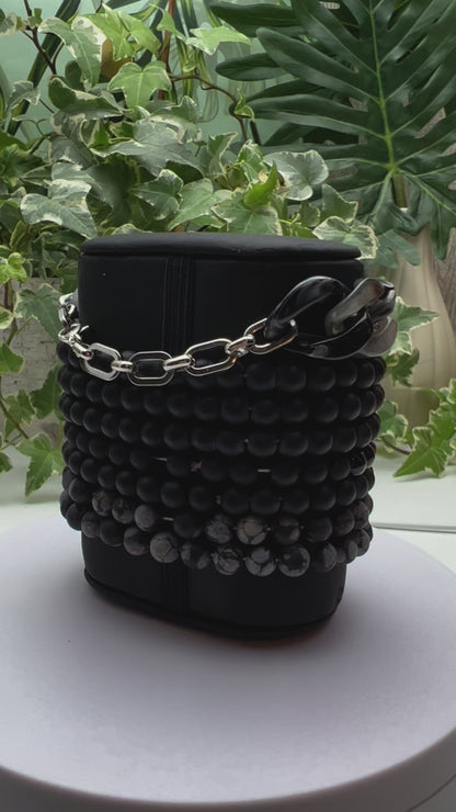 Black & Gray Buddha Bracelet Set