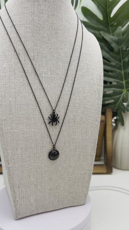 Spiderweb & Spider Layered Necklace