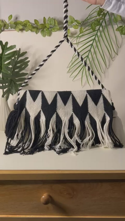 Black & White Classic Chevron Bag